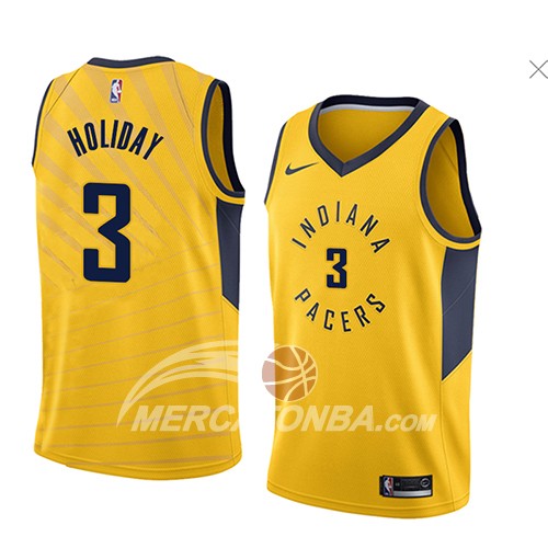Maglia NBA Indiana Pacers Aaron Holiday Statement 2018 Giallo